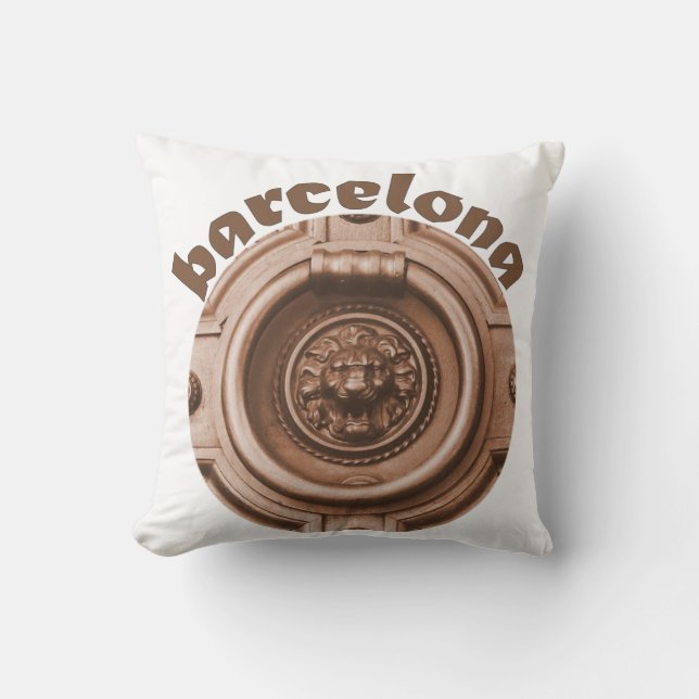 Barcelona - Door Knocker - Throw Pillow (Front)