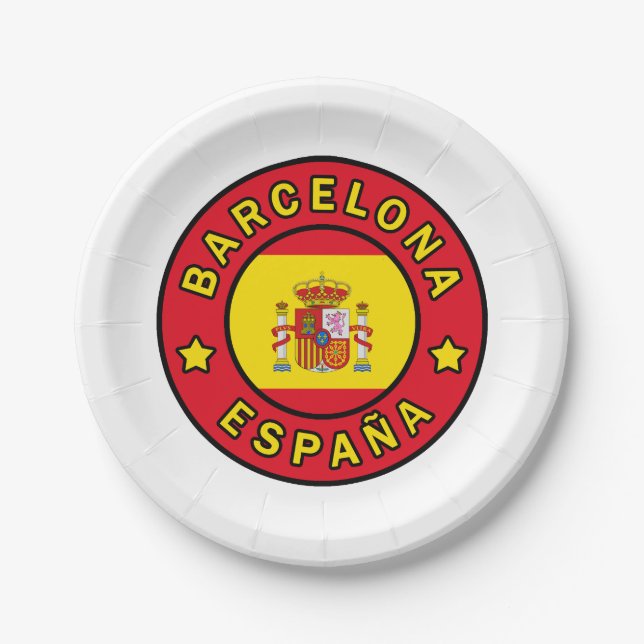 Barcelona España Paper Plate (Front)