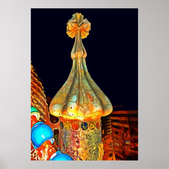 Barcelona. Evening at Casa Batlló. Poster (Front)