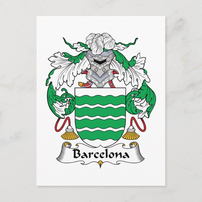 Barcelona Family Crest Postcard (Front)
