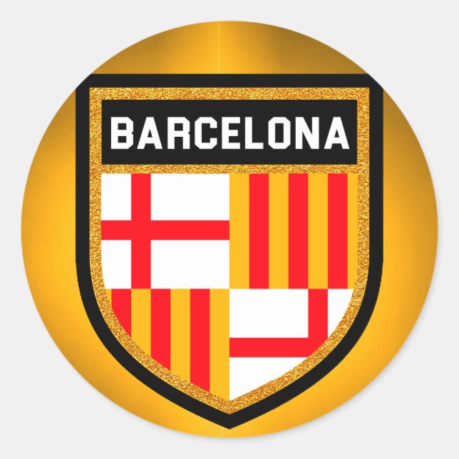 Barcelona Flag Classic Round Sticker (Front)