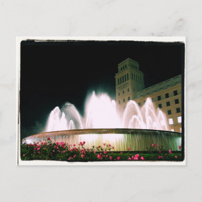 Barcelona Fountain - Placa de Catalunya - Postcard (Front)