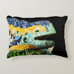 Barcelona, Gaudi, Lizard - Custom Fabric (Pillow) Decorative Cushion