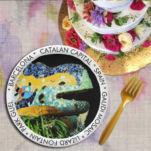 Barcelona, Gaudi - Lizard, Spain (party dinning) Paper Plate