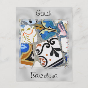 Barcelona Gaudi Mosaics Close Up Postcard