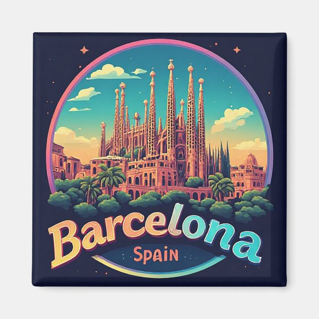 🧲 Barcelona Gothic Quarter Memory Spain 🏰 Magnet (Front)