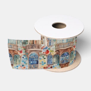 Barcelona House Architectural Detail in Windows Satin Ribbon