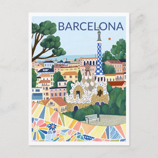 Barcelona Illustration Postcard (Front)