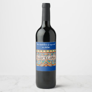 Barcelona in tile effect label/Spain/Spanish Wine Label