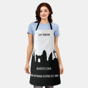 Barcelona Landmarks custom name & text Apron