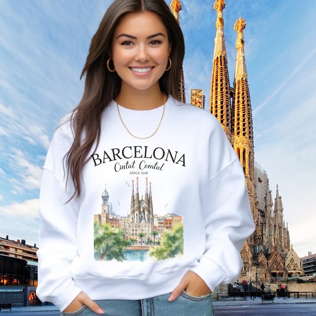 Barcelona Landscape – Iconic Cathedral & City  Sweatshirt (Creator Uploaded)