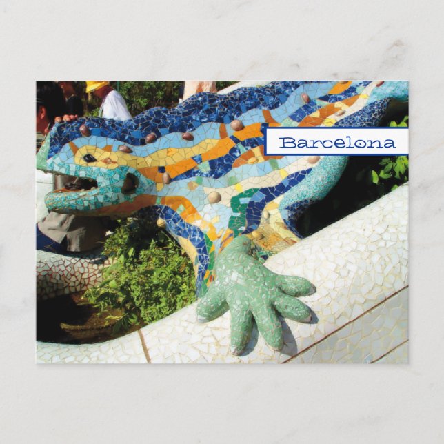 Barcelona Lizard Hand Mosaics Postcard (Front)