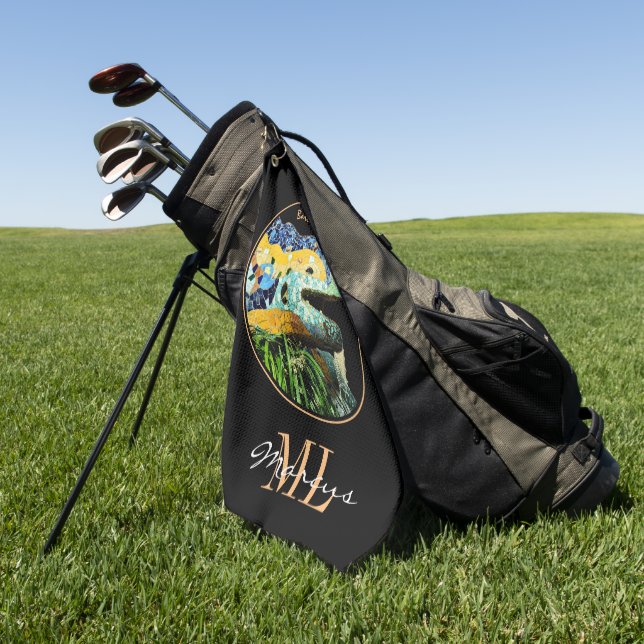 Barcelona Lizard & Park Guell, Catalonia / Gaudi Golf Towel (Green)