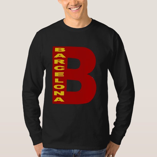 BARCELONA long sleeves black shirt for men (Front)