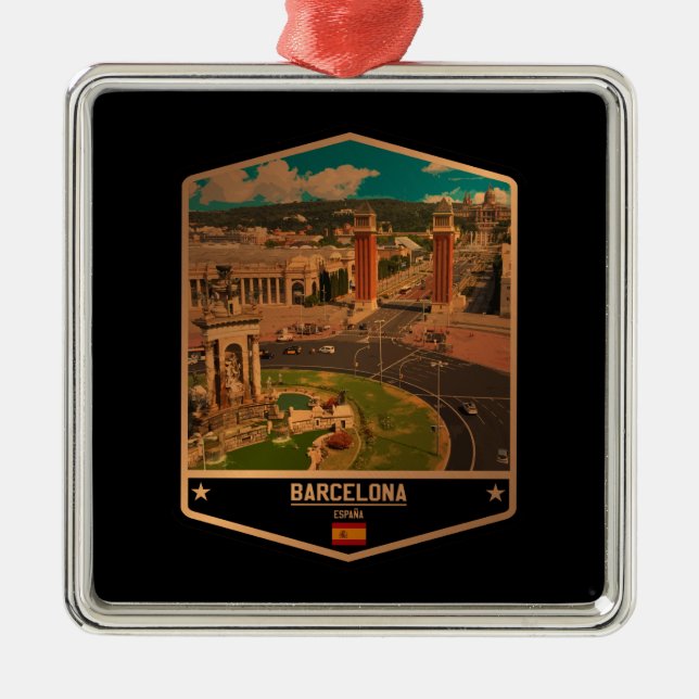 Barcelona Metal Tree Decoration (Front)