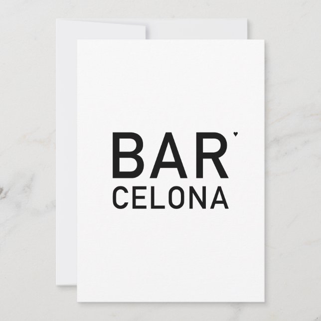 Barcelona - minimalistic typography card (Front)
