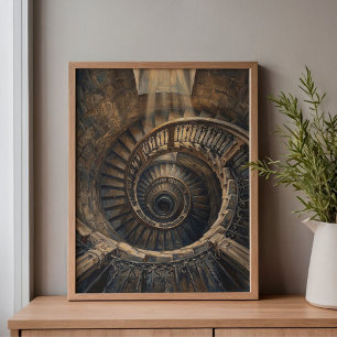 Barcelona Nautilus Spiral Staircase Canvas Print