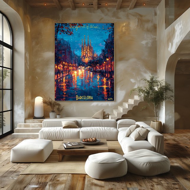  Barcelona Nights - Sagrada Familia Reflections Poster (Creator Uploaded)