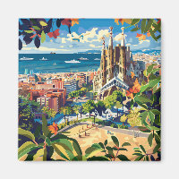 Barcelona, Park Guell, Sagrada Familia, Imán, Souv