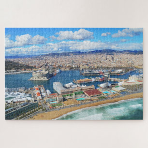 Barcelona port and city jigsaw puzzle