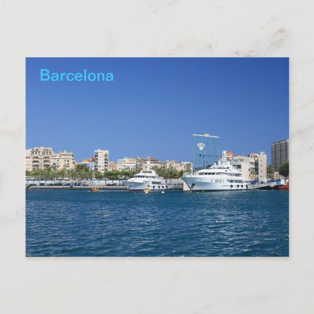 Barcelona Port Postcard (Front)