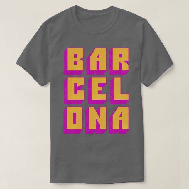 Barcelona Retro Style Typography Design T-Shirt (Design Front)