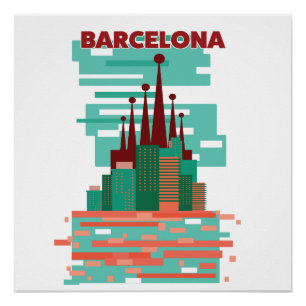 Barcelona retro Travel poster