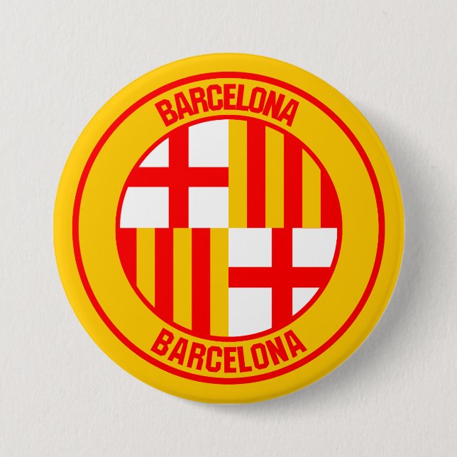 Barcelona Round Emblem 7.5 Cm Round Badge (Front)