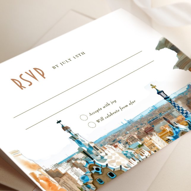 Barcelona RSVP Reply Wedding Insert Destination Invitation (Creator Uploaded)