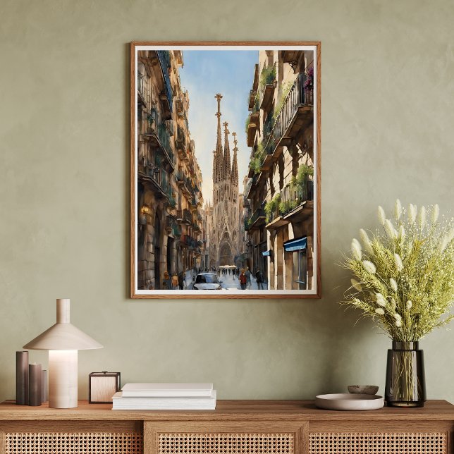 Barcelona Sagrada De Familia Modern Art Poster (Barcelona Sagrada De Familia Modern Art Poster)