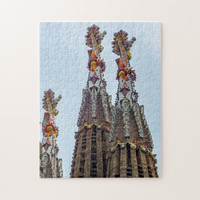 Barcelona Sagrada Familia steeples view puzzle (Vertical)