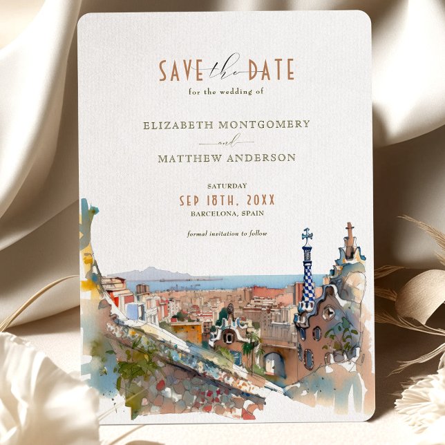 Barcelona Save The Date Destination Spain España I Invitation (Creator Uploaded)