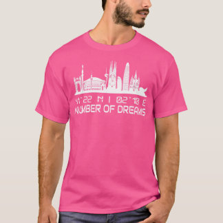 Barcelona Skyline GPS Coordinates City T-Shirt