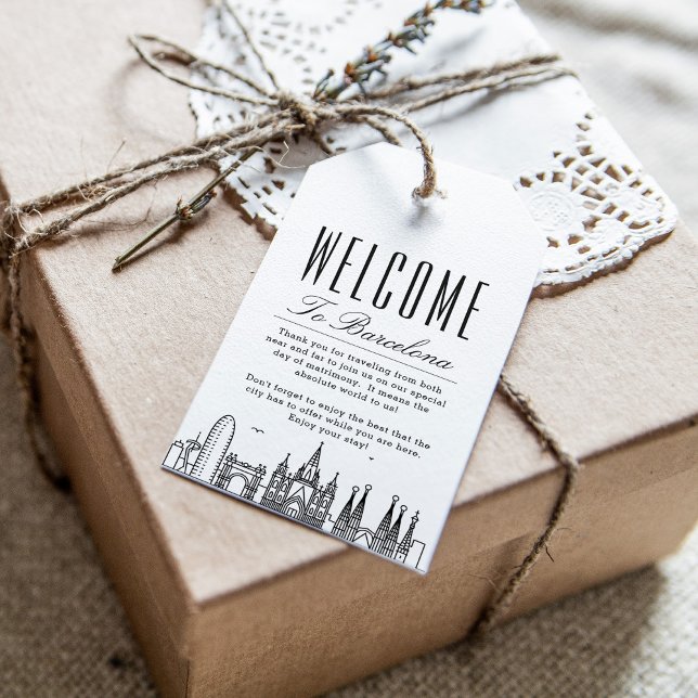 Barcelona Skyline | Welcome Message Gift Tags (Creator Uploaded)