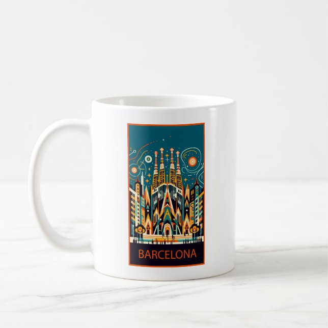 Barcelona Spain Art Deco  Coffee Mug (Left)