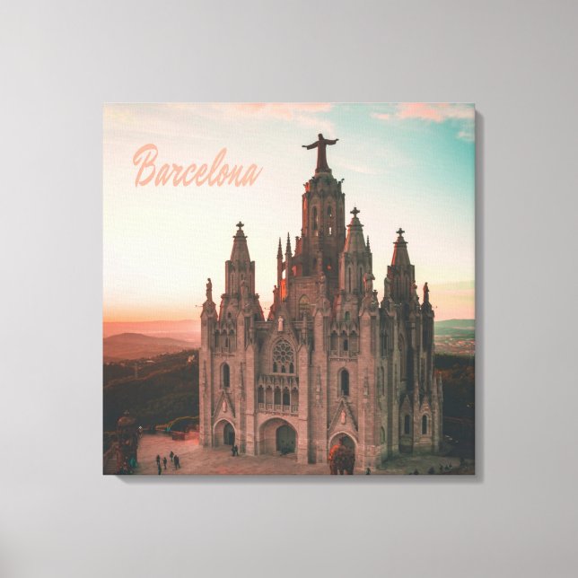 Barcelona Spain Church Canvas Print (Front)