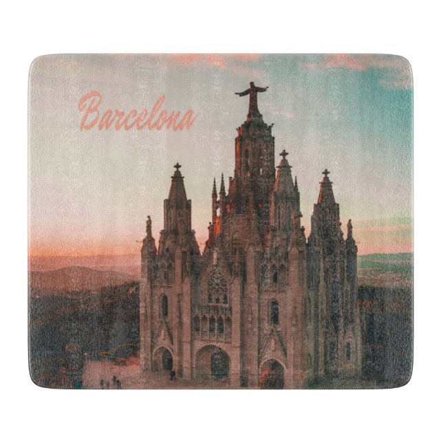 Barcelona Spain Church Cutting Board (Front)
