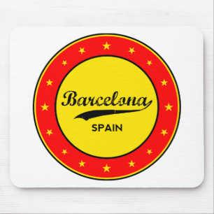Barcelona, Spain, circle Mouse Pad