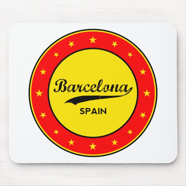 Barcelona, Spain, circle Mouse Pad (Front)