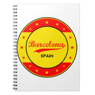 Barcelona, Spain, circle with flag colors Notebook