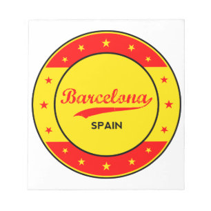 Barcelona, Spain, circle with flag colors Notepad