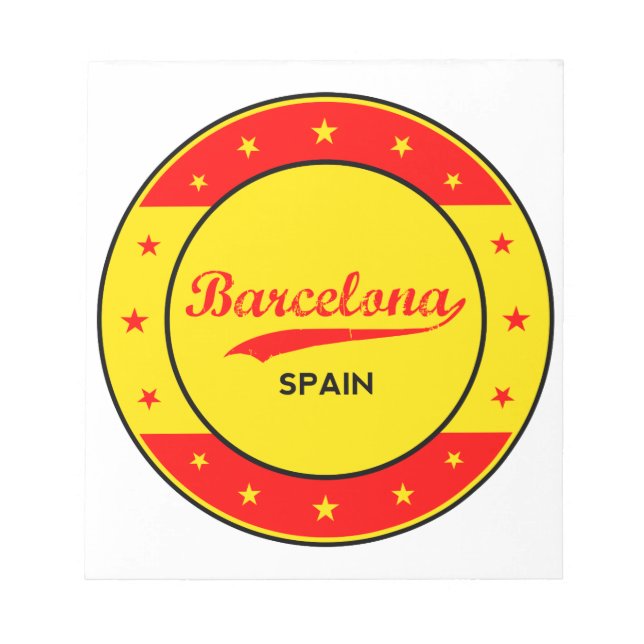 Barcelona, Spain, circle with flag colors Notepad (Front)