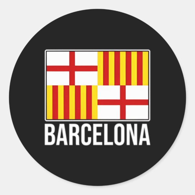 Barcelona Spain City Flag Catalonia Classic Round Sticker (Front)