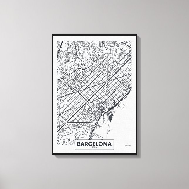 Barcelona, Spain | City Map Canvas Print (Front)