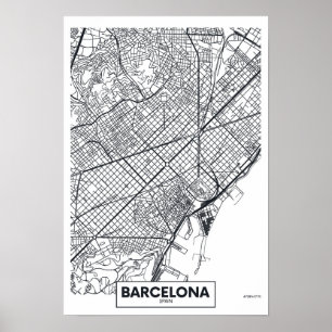 Barcelona, Spain   City Map Poster