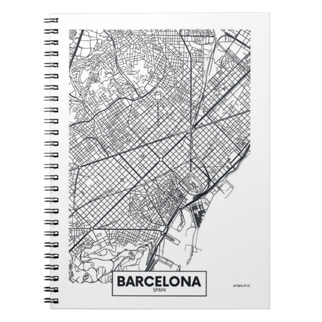 Barcelona, Spain | City Map Spiral Notebook (Front)