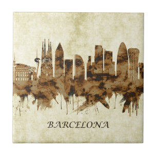 Barcelona Spain Cityscape Tile
