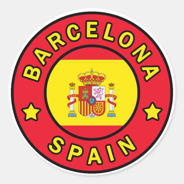 Barcelona Spain Classic Round Sticker (Front)