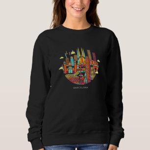 Barcelona Spain - Elegant City Skyline Illustratio Sweatshirt