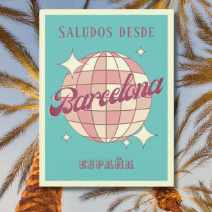 Barcelona Spain España Retro Vintage Postcard